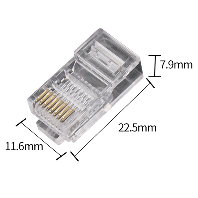 Cat6 RJ45 သည် Ethernet Cable Crimp Connectors UTP Network Plug ကို အဆုံးသတ်သည်။