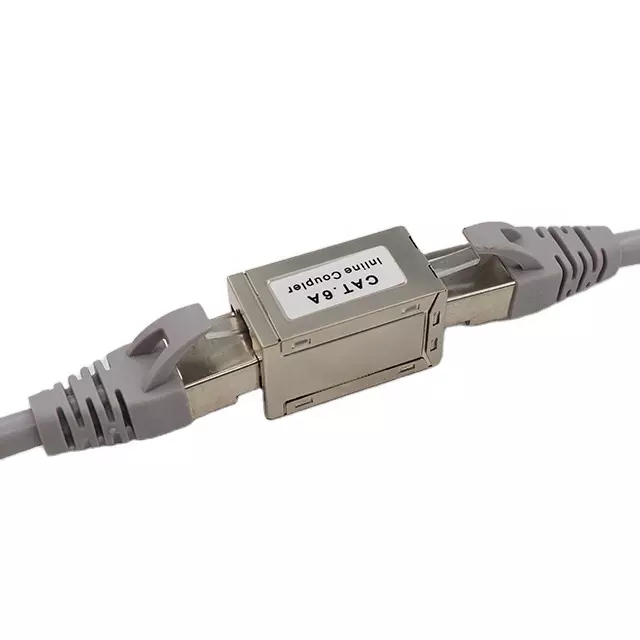 ከሴት እስከ ሴት RJ45 Cat6a STP ኢተርኔት ተጓዳኝ አያያዥ