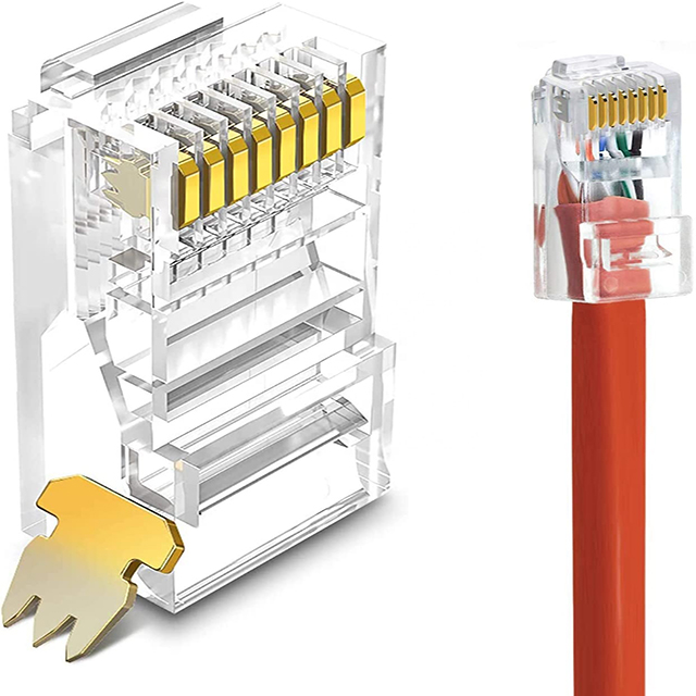 Cat6 RJ45 Ethernet Kabel Kıvrım Bağlayıcıları UTP Şəbəkə Plugunu bitirir