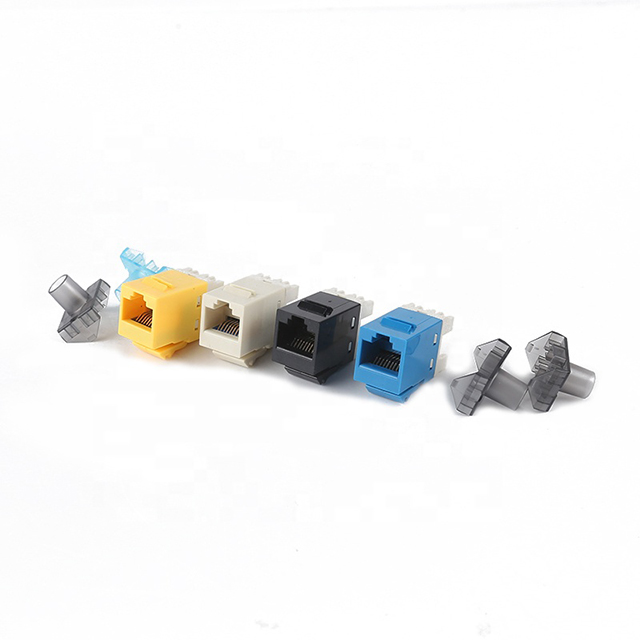 RJ45 Cat6 UTP 180 graduko zulatu-behera Keystone Jack