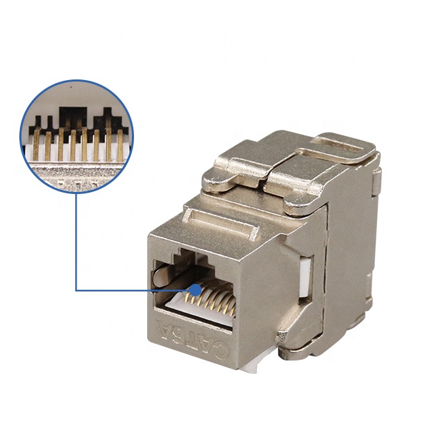 RJ45 Cat6A STP 180 ئۇنۋان قورالسىز ئاچقۇچلۇق جەك