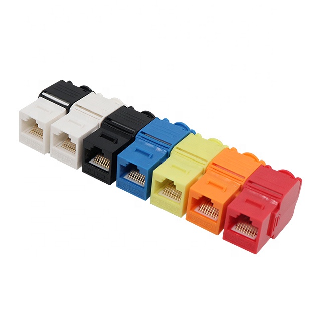 RJ45 Cat6 UTP 180 გრადუსიანი ინსტრუმენტების გარეშე Keystone Jack