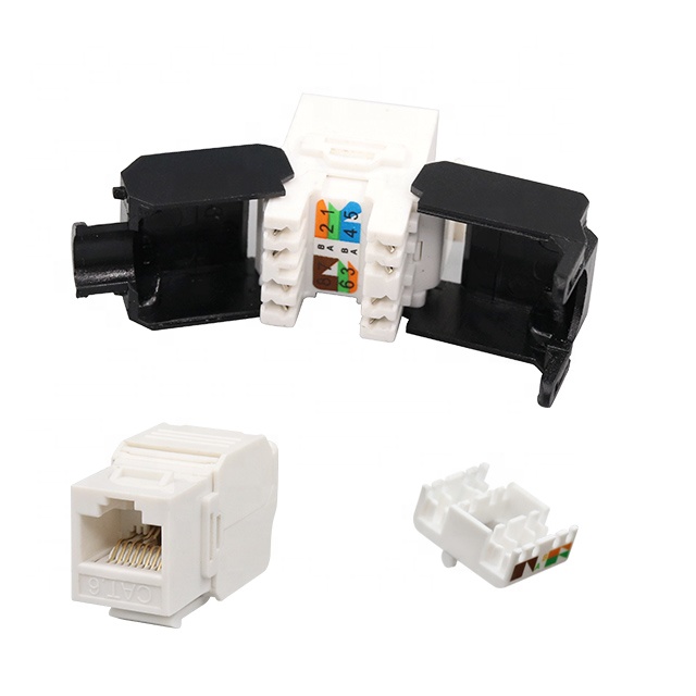 RJ45 Cat6 UTP 180 Degree Toolless Keystone Jack