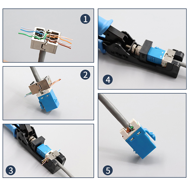 RJ45 Cat6 UTP 180 gráðu niðurstungna Keystone Jack