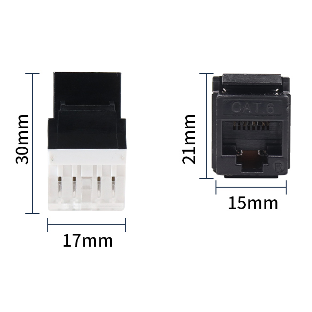 RJ45 Cat6 UTP 180 daraja Keystone Jack