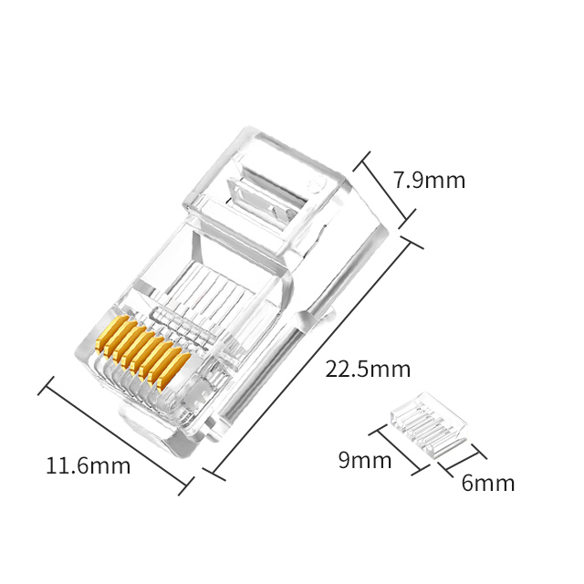 2-delige UTP Cat6 RJ45-connector met modulair uiteinde