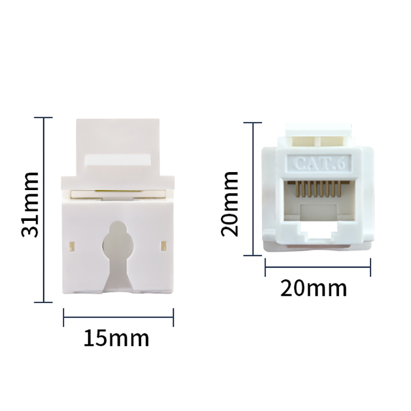 RJ45 Cat6 90 අංශක කීස්ටෝන් ඊතර්නෙට් ජැක්