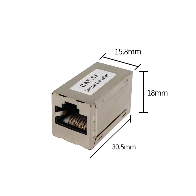 Male to Female RJ45 Cat6a STP Ethernet Coupler Connector